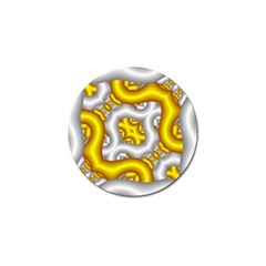 Fractal Background With Golden And Silver Pipes Golf Ball Marker