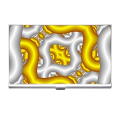 Fractal Background With Golden And Silver Pipes Business Card Holders