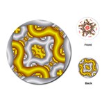 Fractal Background With Golden And Silver Pipes Playing Cards (Round)  Front