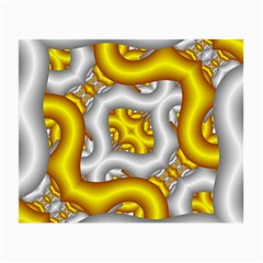 Fractal Background With Golden And Silver Pipes Small Glasses Cloth (2-side)