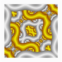 Fractal Background With Golden And Silver Pipes Medium Glasses Cloth