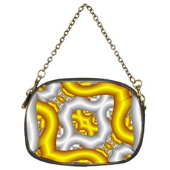 Fractal Background With Golden And Silver Pipes Chain Purses (Two Sides) 