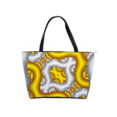 Fractal Background With Golden And Silver Pipes Shoulder Handbags