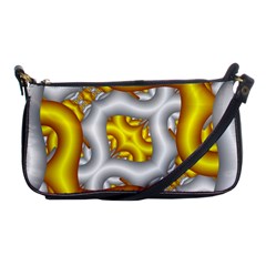 Fractal Background With Golden And Silver Pipes Shoulder Clutch Bags