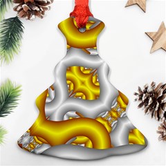 Fractal Background With Golden And Silver Pipes Ornament (Christmas Tree) 