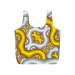 Fractal Background With Golden And Silver Pipes Full Print Recycle Bags (S)  Back