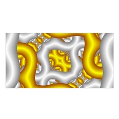 Fractal Background With Golden And Silver Pipes Satin Shawl