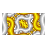 Fractal Background With Golden And Silver Pipes Satin Shawl Front