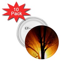 Rays Of Light Tree In Fog At Night 1 75  Buttons (10 Pack)