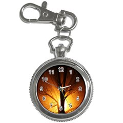 Rays Of Light Tree In Fog At Night Key Chain Watches by Amaryn4rt