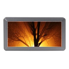 Rays Of Light Tree In Fog At Night Memory Card Reader (mini) by Amaryn4rt