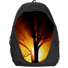 Rays Of Light Tree In Fog At Night Backpack Bag by Amaryn4rt