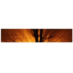 Rays Of Light Tree In Fog At Night Flano Scarf (large) by Amaryn4rt