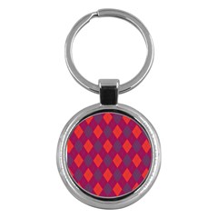 Plaid Pattern Key Chains (round)  by Valentinaart