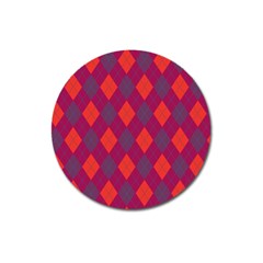 Plaid Pattern Magnet 3  (round) by Valentinaart