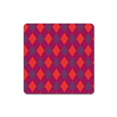 Plaid Pattern Square Magnet by Valentinaart