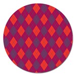 Plaid pattern Magnet 5  (Round) Front