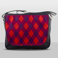 Plaid Pattern Messenger Bags by Valentinaart