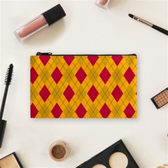 Plaid Pattern Cosmetic Bag (small)  by Valentinaart