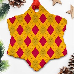 Plaid Pattern Snowflake Ornament (two Sides) by Valentinaart