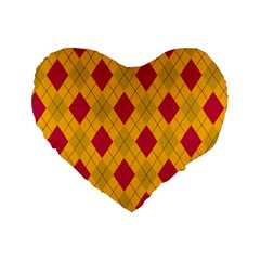 Plaid Pattern Standard 16  Premium Heart Shape Cushions by Valentinaart