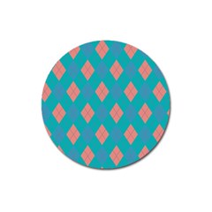 Plaid Pattern Magnet 3  (round) by Valentinaart