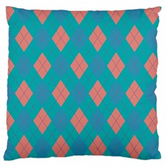 Plaid Pattern Large Cushion Case (one Side) by Valentinaart