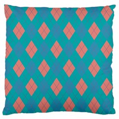 Plaid Pattern Large Flano Cushion Case (one Side) by Valentinaart