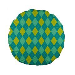 Plaid Pattern Standard 15  Premium Flano Round Cushions by Valentinaart