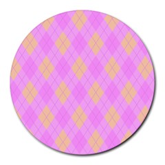 Plaid pattern Round Mousepads