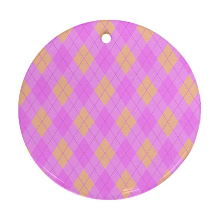 Plaid pattern Ornament (Round)