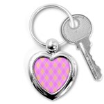 Plaid pattern Key Chains (Heart)  Front