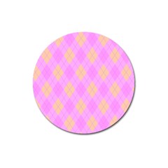 Plaid pattern Magnet 3  (Round)