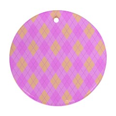 Plaid pattern Round Ornament (Two Sides)