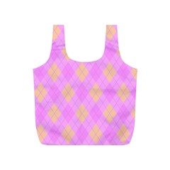 Plaid pattern Full Print Recycle Bags (S) 