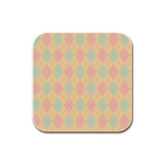 Plaid Pattern Rubber Square Coaster (4 Pack)  by Valentinaart