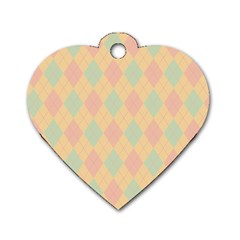 Plaid Pattern Dog Tag Heart (two Sides) by Valentinaart