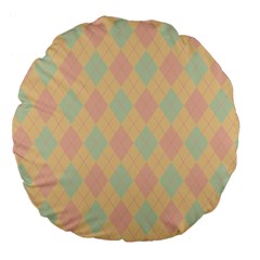 Plaid Pattern Large 18  Premium Flano Round Cushions by Valentinaart