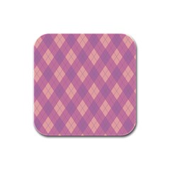 Plaid Pattern Rubber Square Coaster (4 Pack)  by Valentinaart