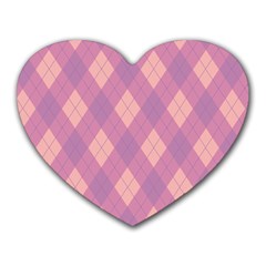 Plaid Pattern Heart Mousepads