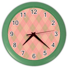 Plaid Pattern Color Wall Clocks by Valentinaart