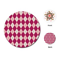 Plaid Pattern Playing Cards (round)  by Valentinaart