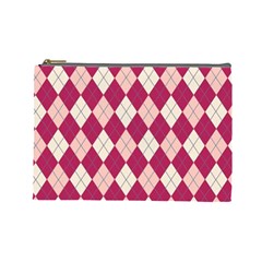 Plaid Pattern Cosmetic Bag (large)  by Valentinaart