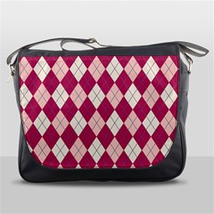 Plaid Pattern Messenger Bags by Valentinaart