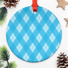 Plaid Pattern Round Ornament (two Sides) by Valentinaart