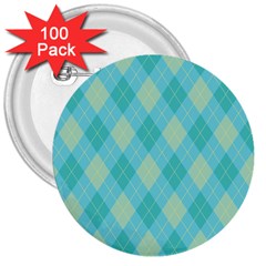 Plaid Pattern 3  Buttons (100 Pack) 