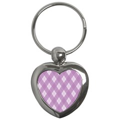 Plaid Pattern Key Chains (heart) 