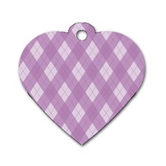 Plaid Pattern Dog Tag Heart (two Sides) by Valentinaart