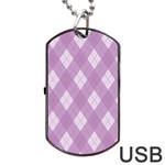 Plaid pattern Dog Tag USB Flash (Two Sides) Front