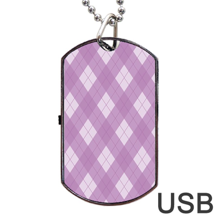 Plaid pattern Dog Tag USB Flash (Two Sides)